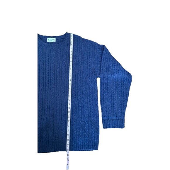 VTG Eddie Bauer Sweater Mens X-Large Navy Cable Knit Wool Grandpa Fisherman 90s - Picture 6 of 16